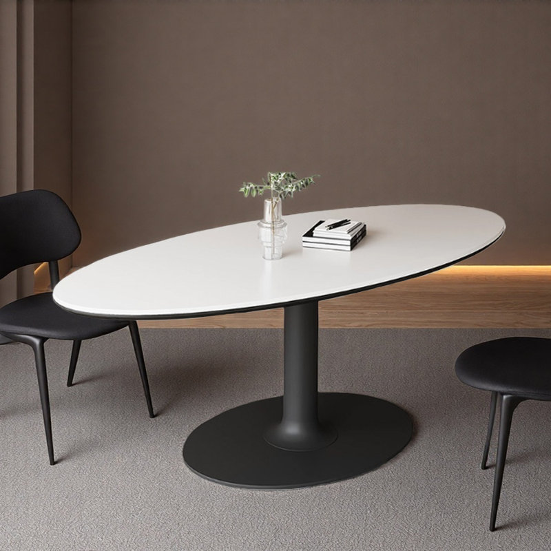 Table de salle à manger Modern, Blanc/Noir, H 29,52 po x L 70,86 po x l 35,43 po