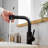 Black Bathroom Faucet With Pull Out - Modern Style, Stainless Steel, For And Kitchen Use Sink 360 Rotatable, Ceramic Filler, Contemporary Bath-908863427