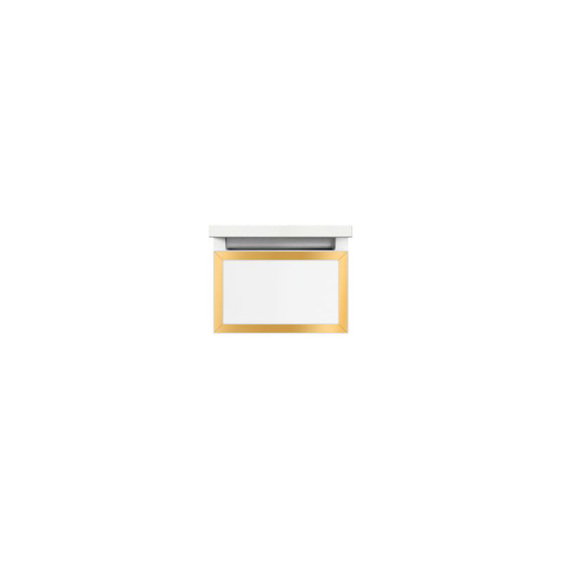Profiles Framed 12.13" Single Bathroom Vanity Base Only, Beach/Matte Black, Yes, Full Drawer