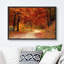 «Autumn Fall Vibrant Orange Forest Trees Nature Landscape», grande impression sur toile encadrée-99141927-99141924