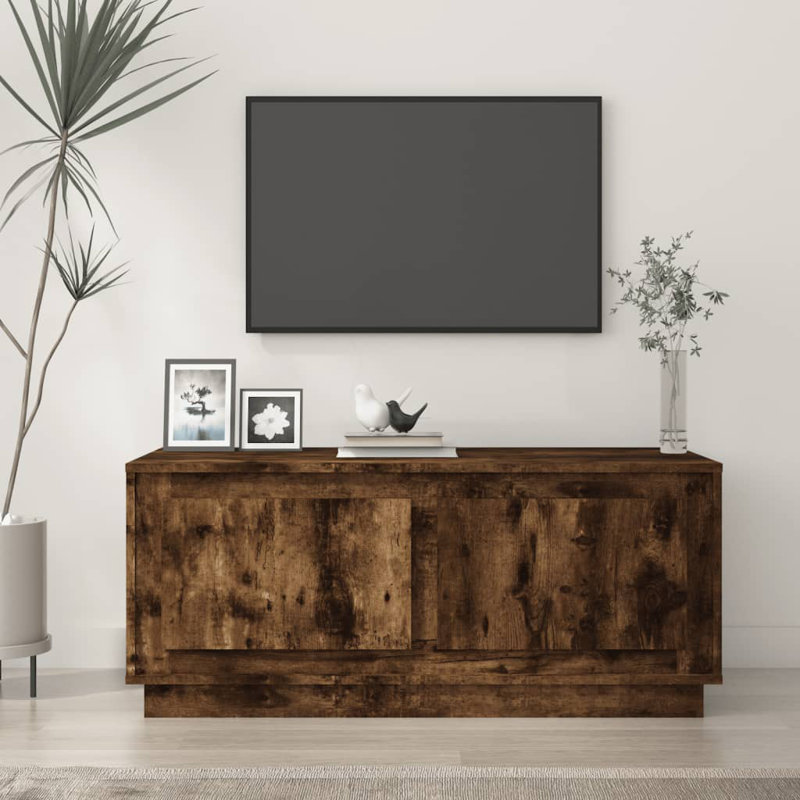 Edmore Block Coffee Table with Storage, Smoked Oak