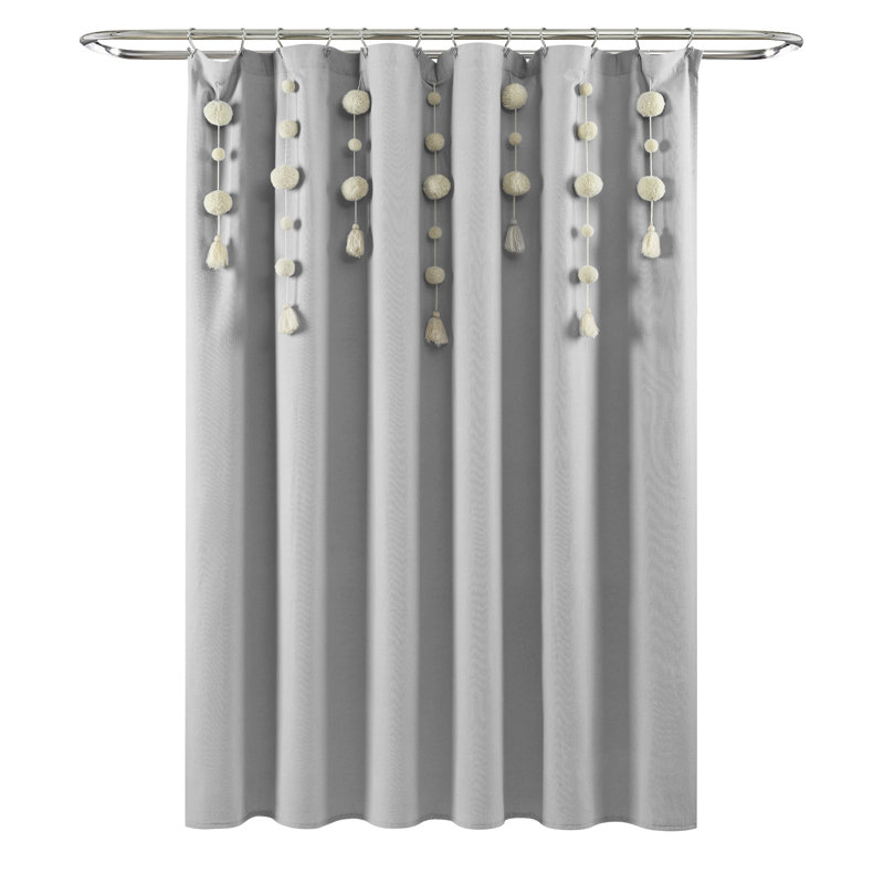 Rideau de douche simple en lin, Gris clair