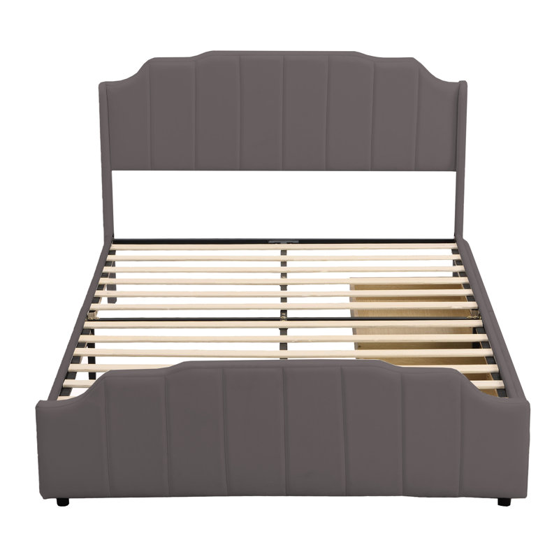 Bomford Upholstered Velvet Drawers Bed, European Double (140 x 200cm), Grey