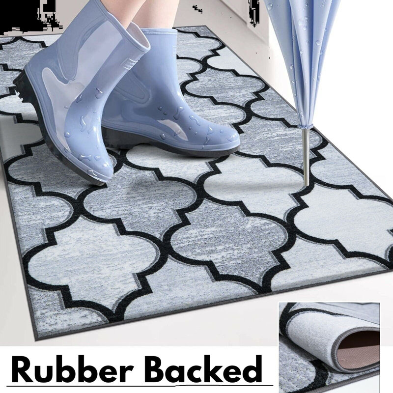 Adonna Non-Slip Indoor Doormat, 60cm W  x 112cm L, Grey