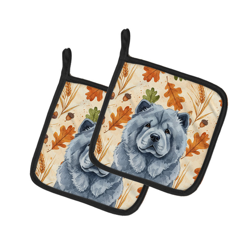 Paire de supports à casseroles Blue Chow Chow Heirloom Fall