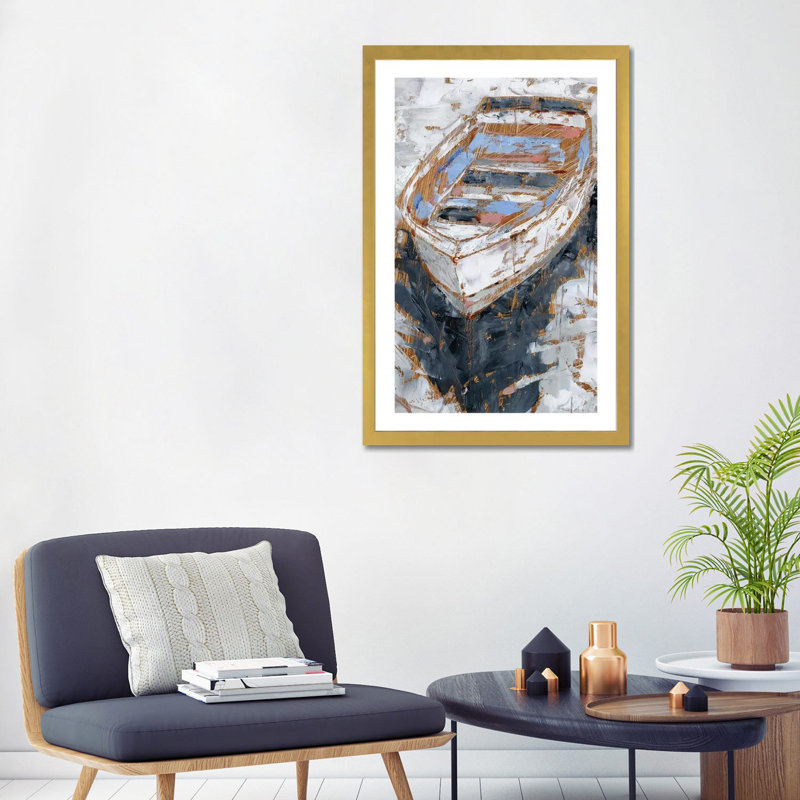 «Stand Around I» par Ethan Harper - reproduction d'art, Blanc, H 32 po x l 24 po x P 1 po, Papier encadré noir