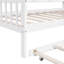 Lit simple blanc avec lit gigogne et tablette, lit confortable pour la structure, aire de jeu semi-fermée