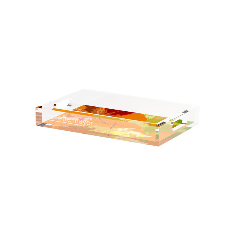 Autumn Leaves Acrylic Rectangle Decorative Tray, 12.5"W x 7.75"D x 2"H