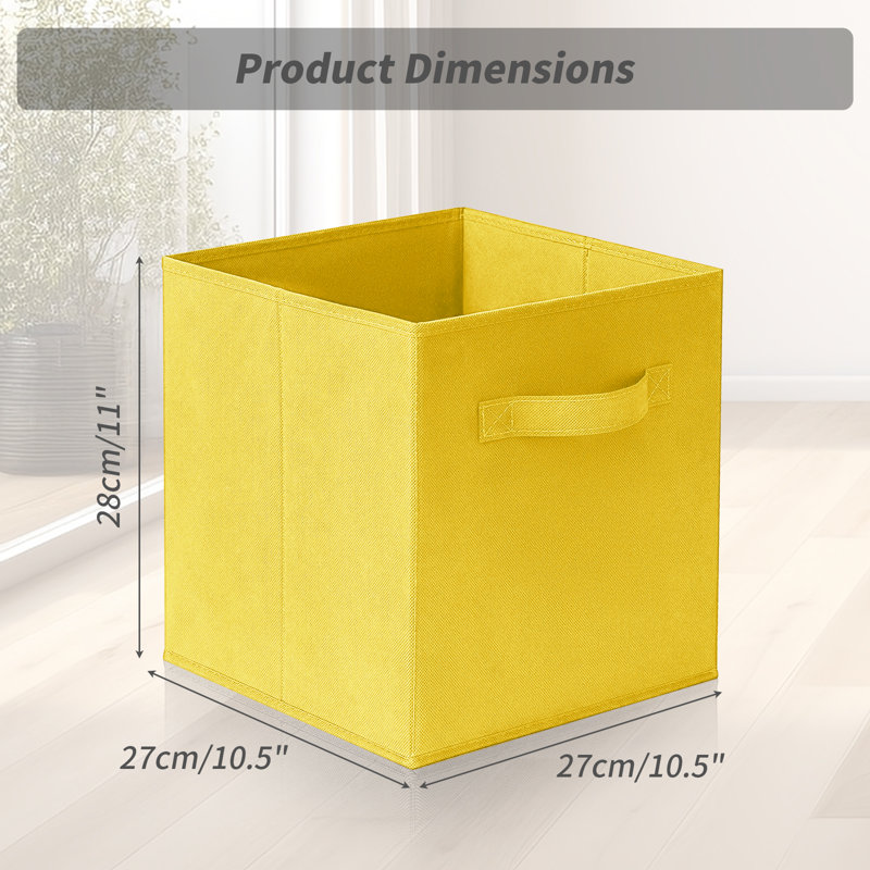 Fabric Cube Collapsible Storage Box, Yellow