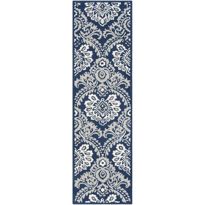 Tansy Navy Ivory Hand-Tufted Wool Rug