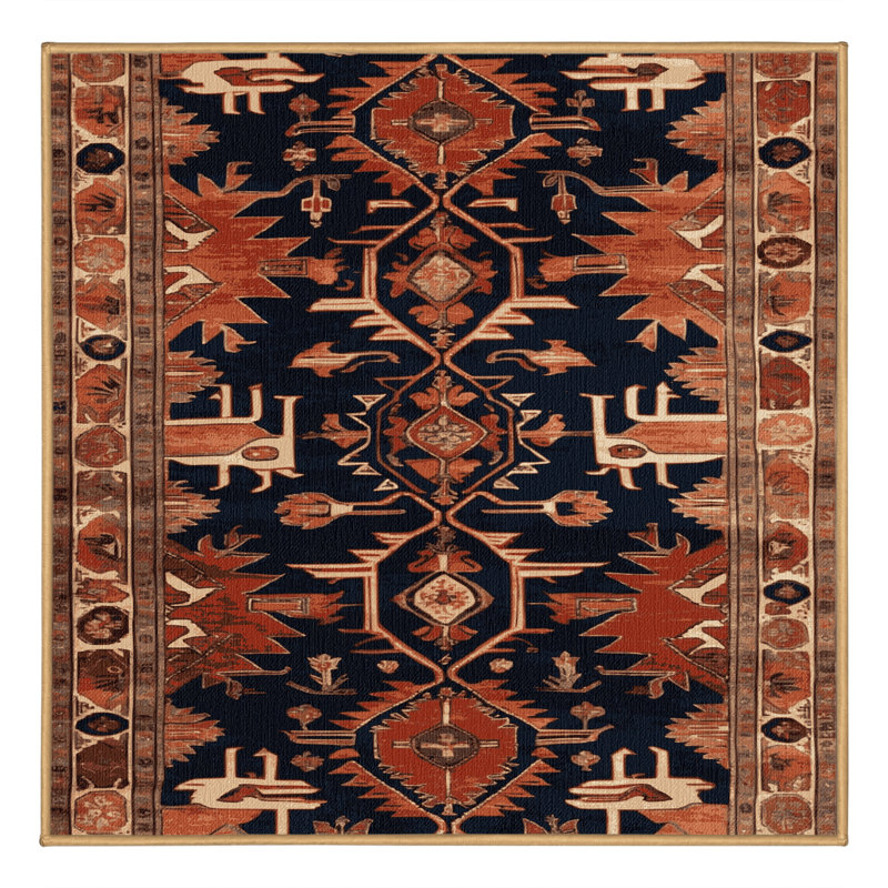 Tapis brun lavable à la machine, Carré 4 pi