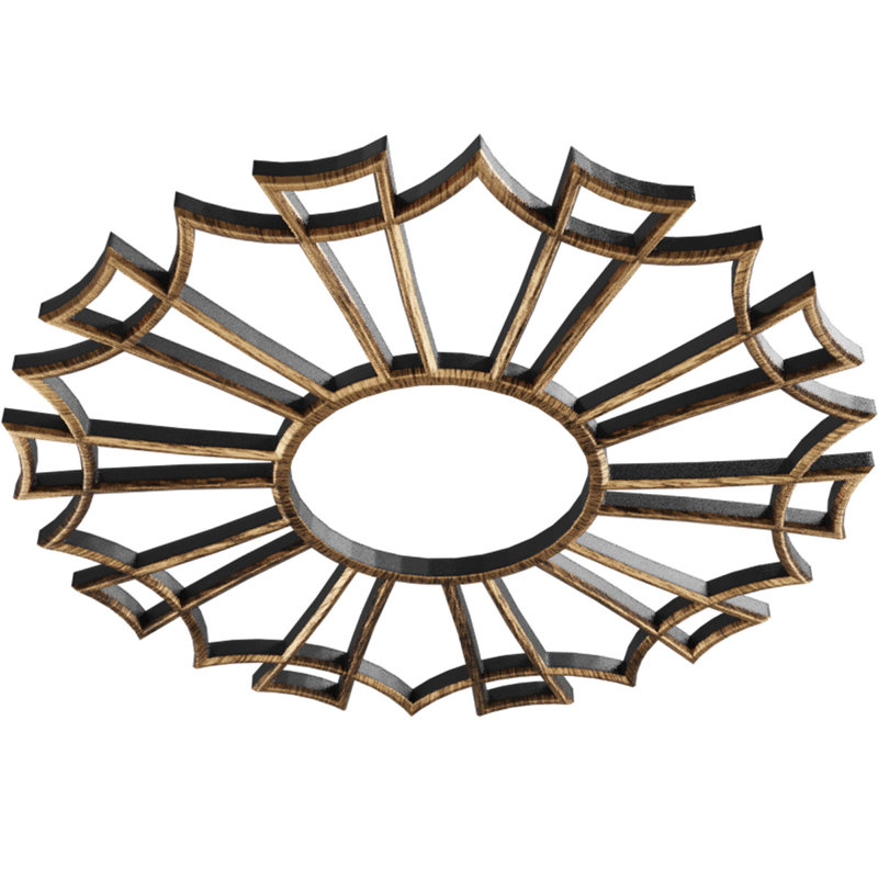 Médaillon de plafond 34 po x 34 po x P 12 po x P 1 po Augustus, H 40 po x l 40 po x P 1 po, Bronze vieilli