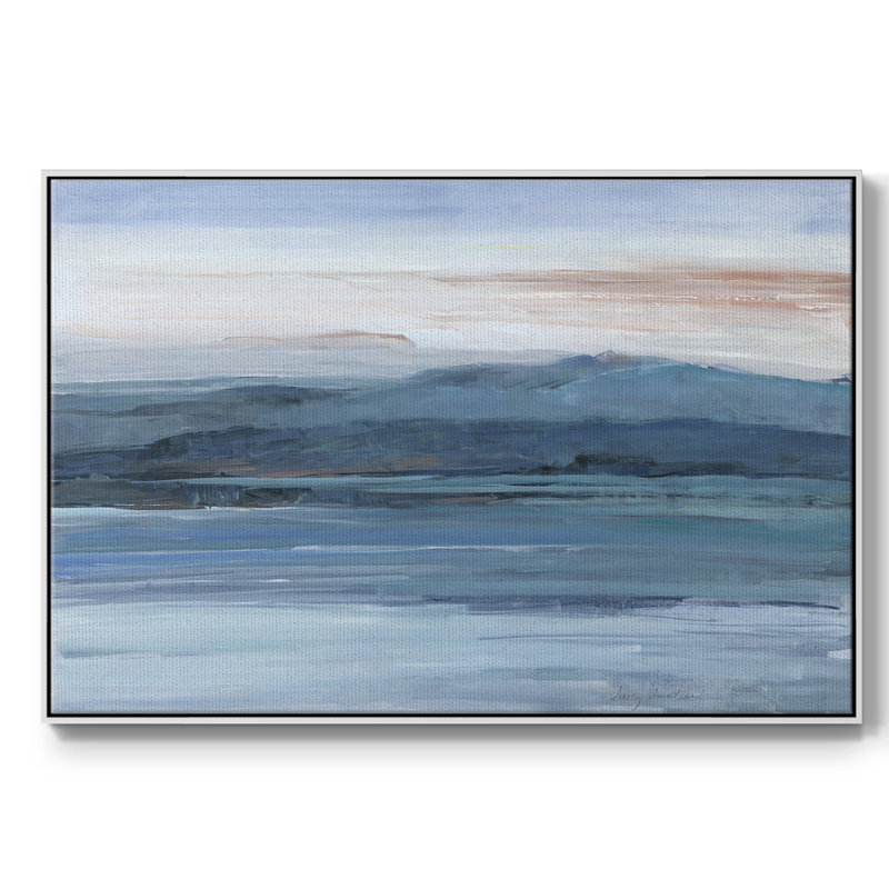 Across The Lake, reproduction d'art sur toile, H 27 po x l 41 po x P 2 po, Blanc