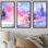 «Pink and Mauve Winter Cottage - Winter Landscape», art mural
