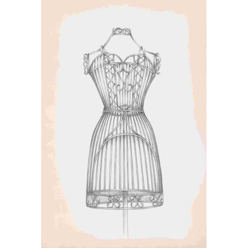 «Antique Dress Form I» par Ethan Harper - reproduction d'art sur toile tendue, H 18 po x l 12 po