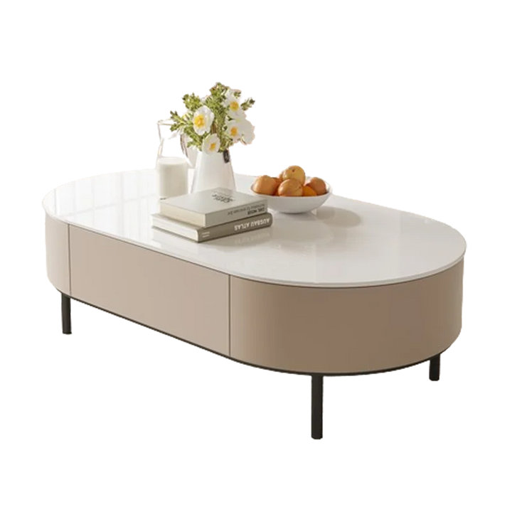 Nashanda Lift Top Four Leg Coffee Table, 45cm H x 60cm L x 130cm W, Wheat White