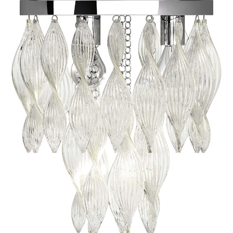 Plafonnier encastré en chrome à 3 lumières Genevieve