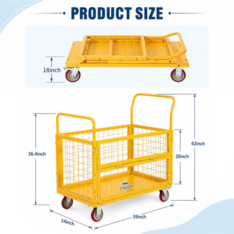 Utility Cart, 24*39 inches yellow
