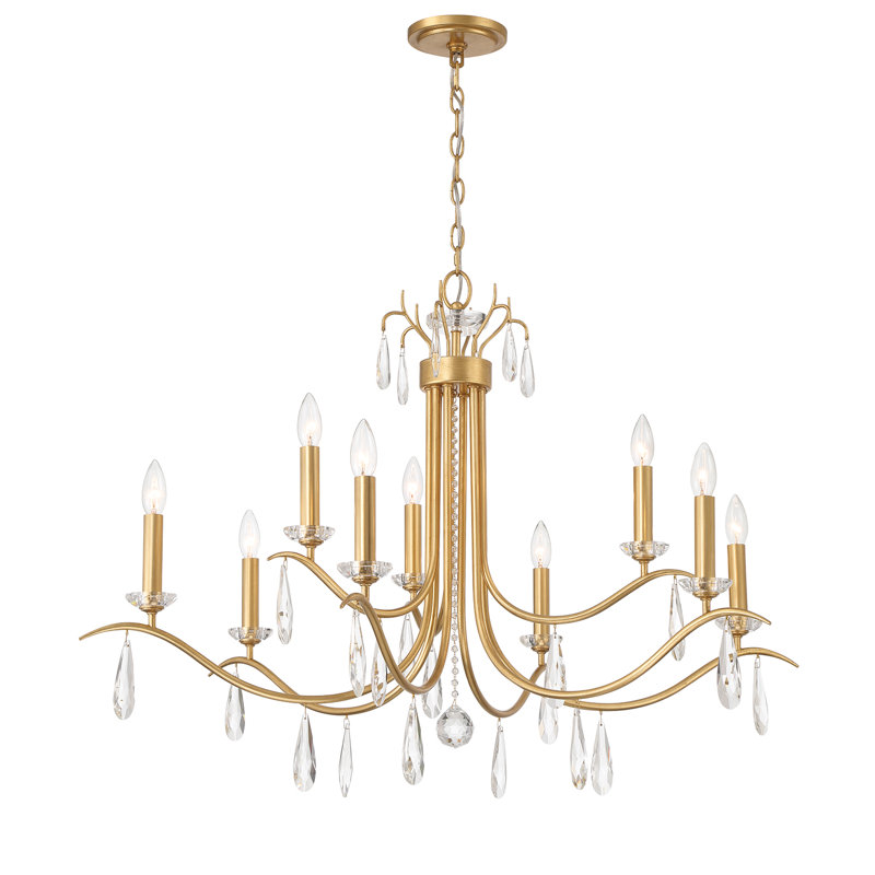 Lavi 9 Light Antique Gold Chandelier