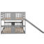 Lit superposé double gris avec glissade - Contrôle de la qualité, fonctionnel pour les petites chambres, ajoute du plaisir, convient à deux matelas peu encombrants, glissade intégrée, décoration de chambre à coucher esthétique, matelas, confortable