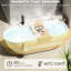 Baignoire autoportante de luxe de 63 po, blanc mat, trempage à surface solide, résine de pierre d'ingénierie, trop-plein et bonde escamotable, style de trempage en flocons, conservation de la chaleur