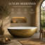 Vast Studio Aged Brass Freestanding Oval Bathtub – Brass Interior Deep Soaking Solid Surface Tub with Metallic Luxury Finish & Contemporary Spa-Inspired Design-1274867887