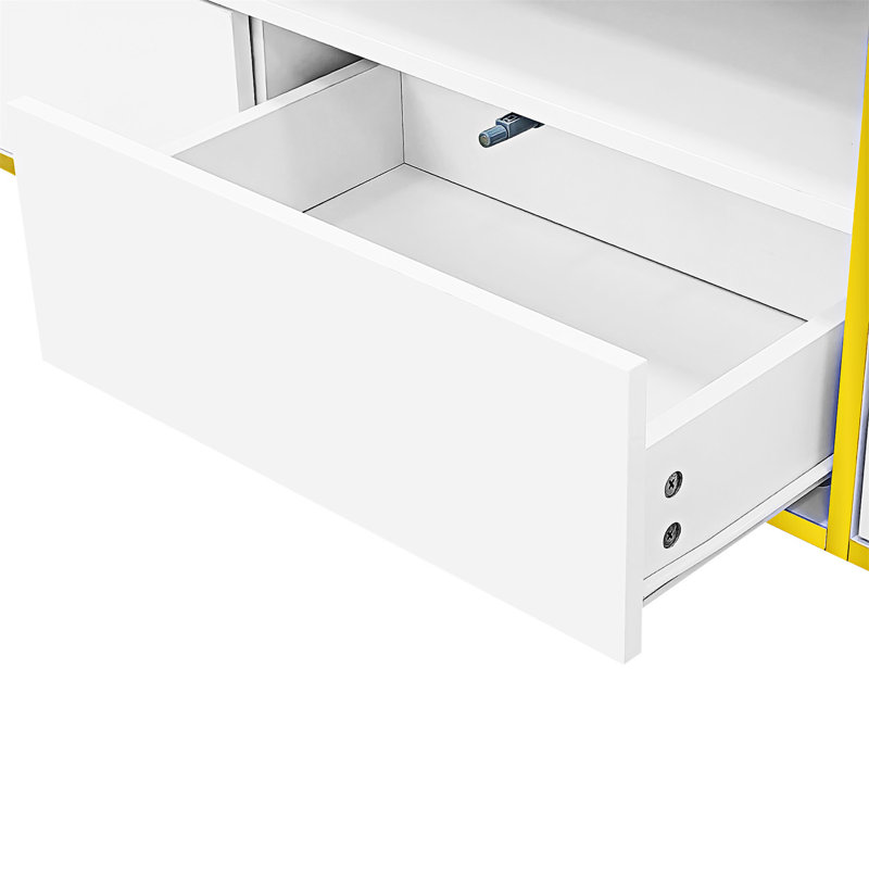 TV Stand Entertainment Center With Storage, White