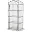 4-Tier Portable Mini Greenhouse Steel Frame PE Cover Roll-Up Door 160×70×50cm White-133426458