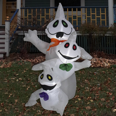 3.5' Lighted Inflatable Halloween Ghost Trio Outdoor Yard Decoration