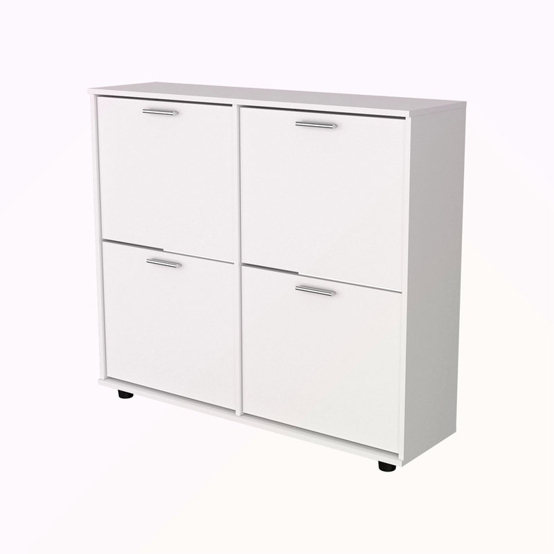 Armoire de rangement à chaussures inclinable avec plusieurs compartiments et design moderne