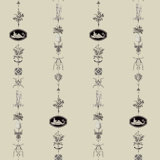 NeoClassical Stripe - Cream and Black Wallpaper