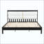Structure de lit plateforme en bois massif avec tête de lit tapissier en velours, aucun sommier nécessaire-1838701089-1838701092