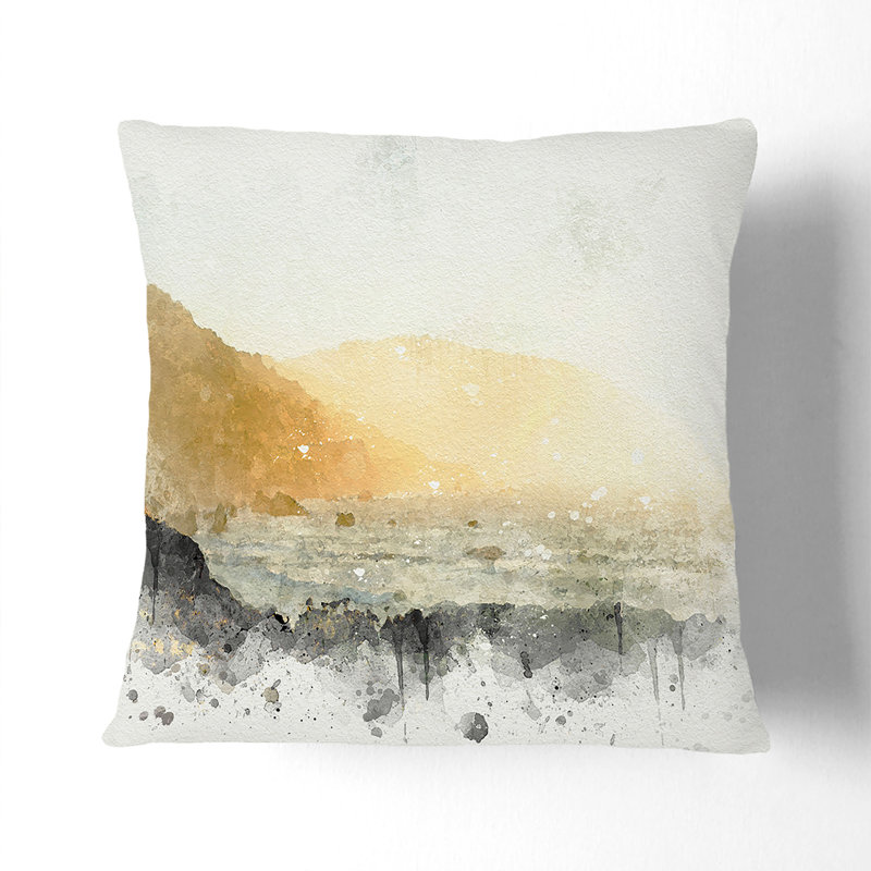 Abstract Square Throw Cushion, White, 40cm H x 40cm W x 15cm D