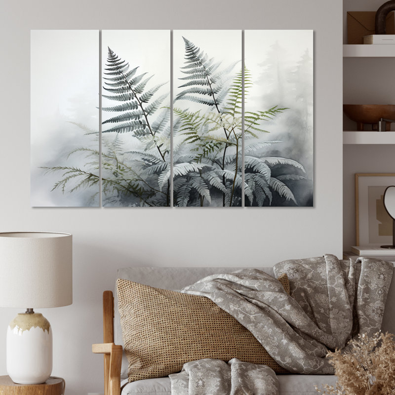 Ensemble de décorations murales Ferns Silver Whispers III - Floral