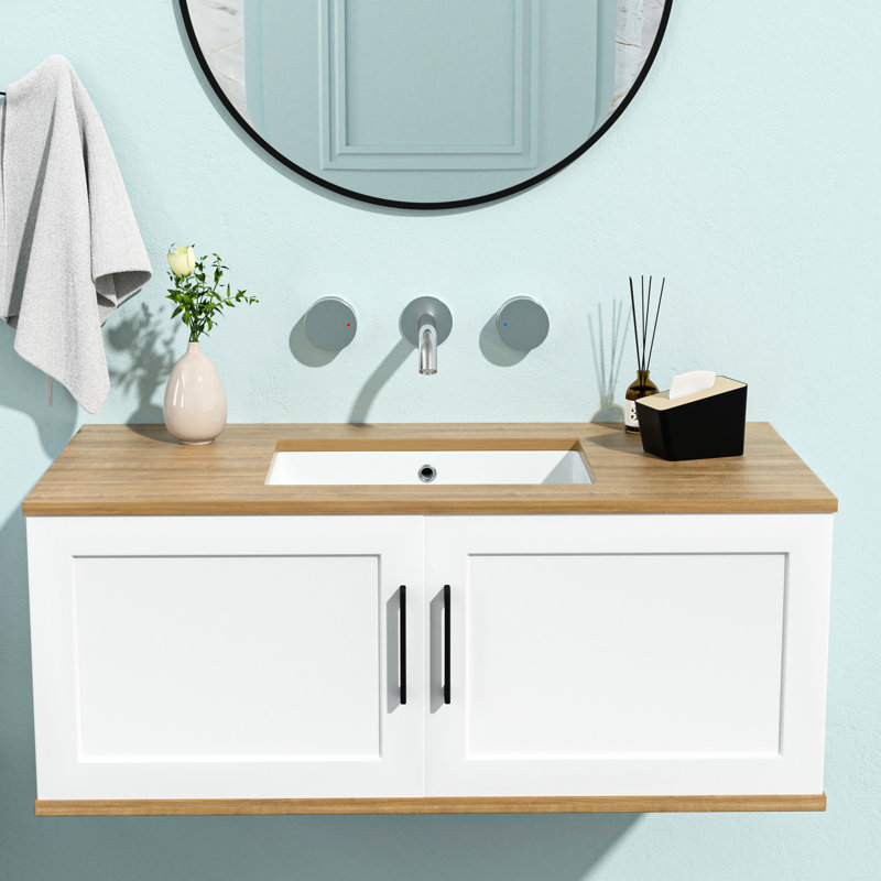 Lavabo encastré élégant en céramique blanche avec trop-plein - 19,5 po x 14 po, rectangulaire, teinté, pour divers environnements