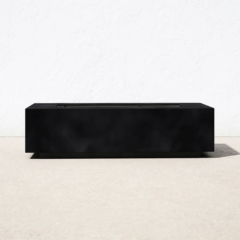 Table de foyer d'extérieur en béton au propane (gris anthracite)