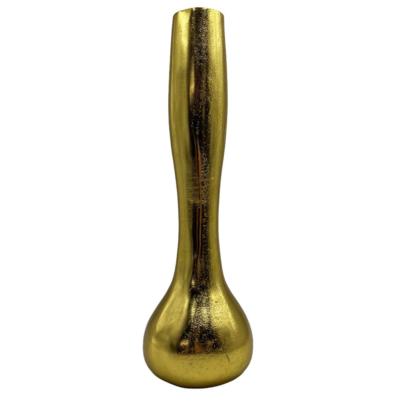 Kinzah Handmade Aluminum Table Vase, Gold
