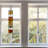 36"H Oversized Geometric Stained Glass Window Panel