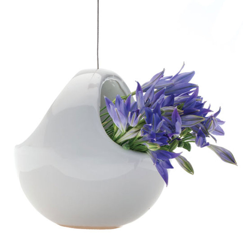 Ceramic Wall Vase, White