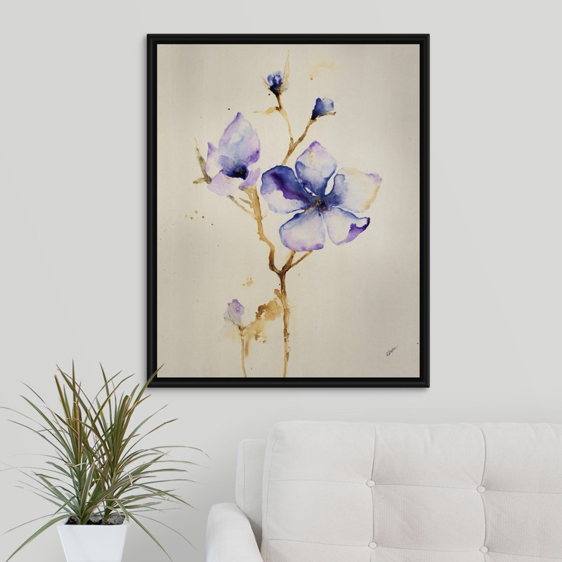 « essential to eden i », peinture sur toile, H 31,7 po x l 25,7 po x p 1,75 po, Cadre flottant noir