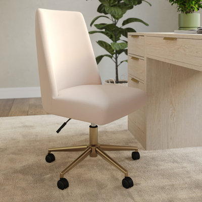 Martha Stewart Maeve Upholstered Height Adjustable Swivel Home Office Chair