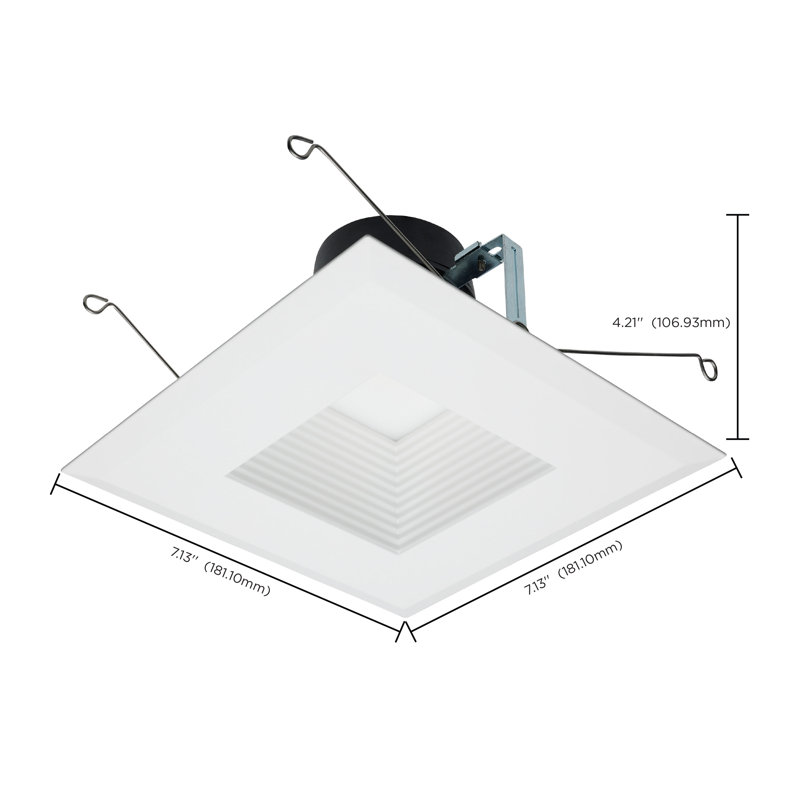 5" Square White Selectable CCT Dimmable LED Recessed Lighting Kit