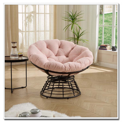 360° Swivel Indoor Outdoor Rattan Chair with Soft Thick Cushion