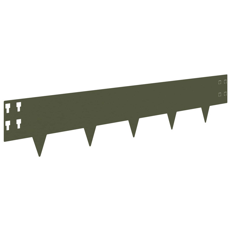 100cm W Steel Lawn Edging, Olive Green, 20cm H x 100cm W