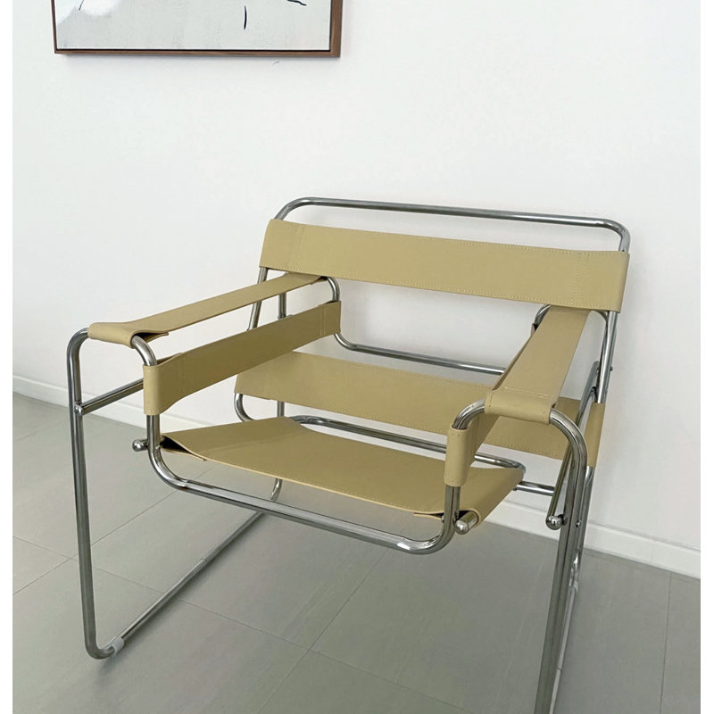 Fauteuil d'appoint Danta, Cuir selle beige