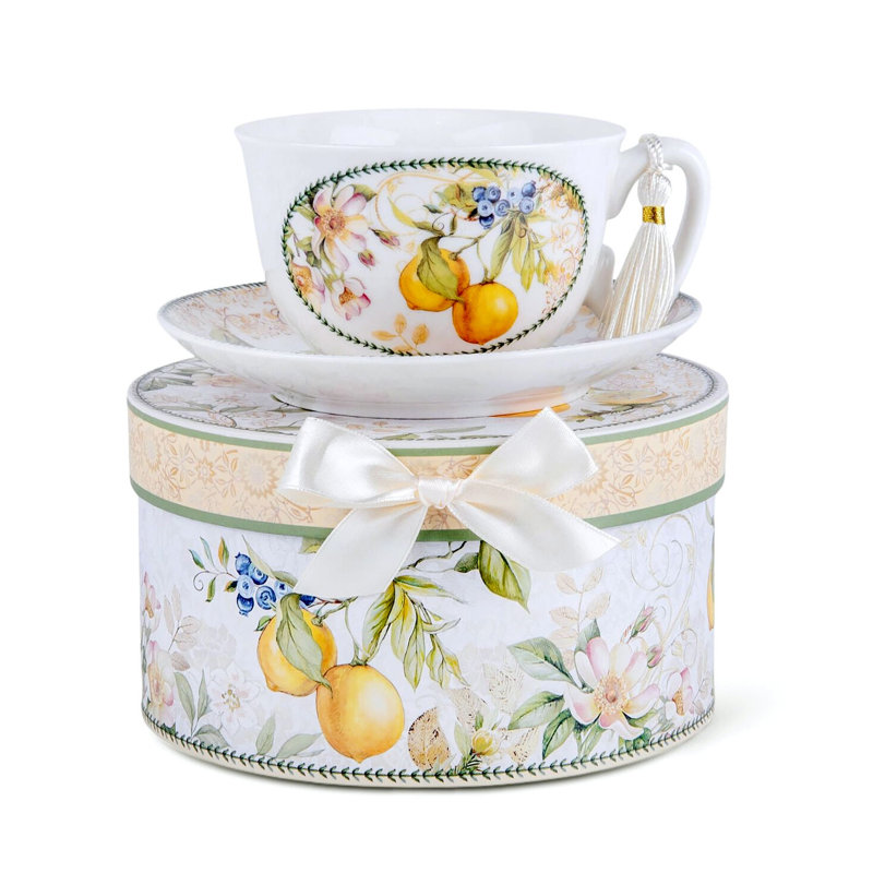 Tasse à thé / café avec soucoupe Lemon Collection