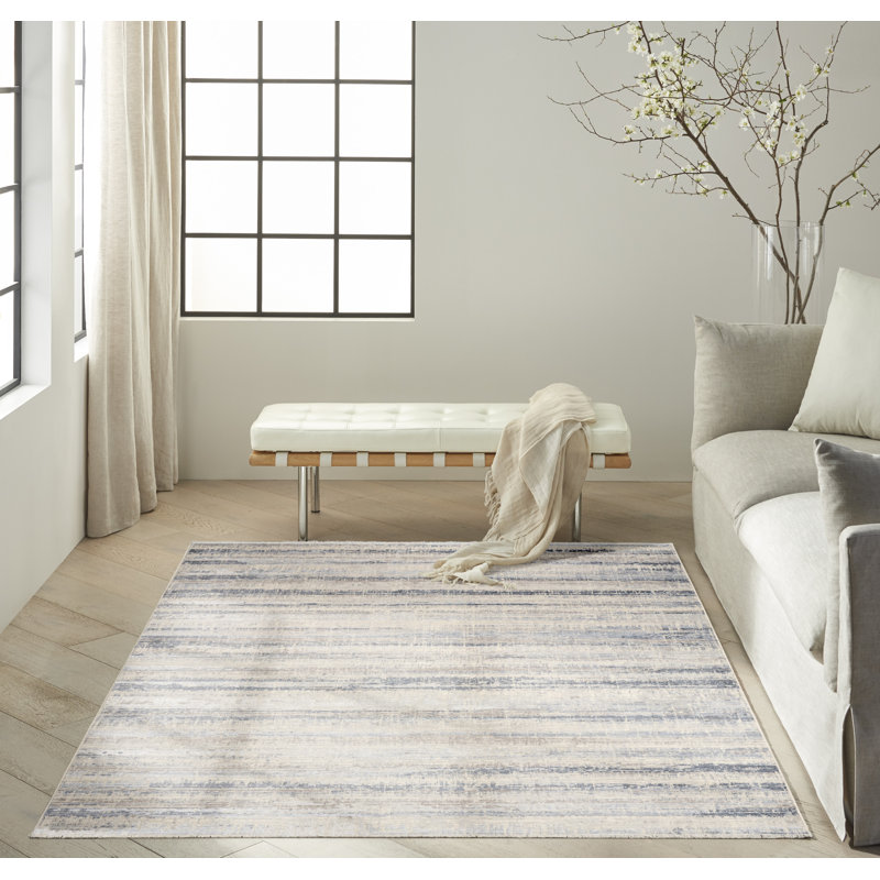 Calvin Klein CK089 Drift 7'10" x 10'2" Blue Modern Indoor Rug, Rectangle 7'10" x 10'2", Blue