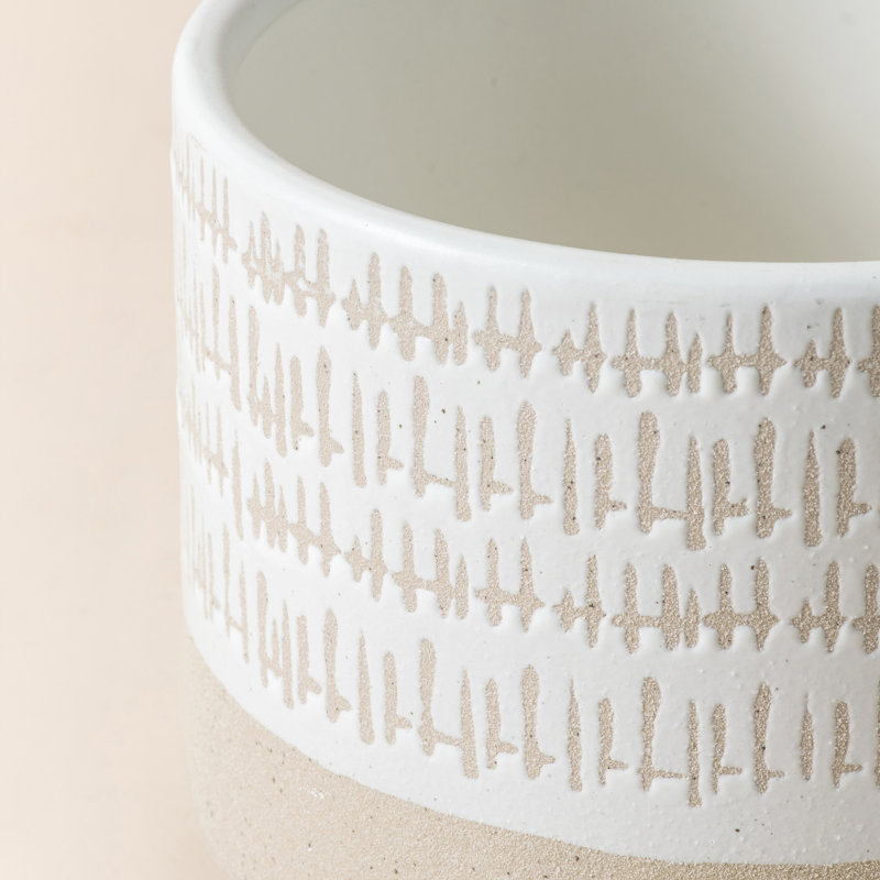Tierney Pot Planter, 9.3" H x 7.3" W x 7.3" D, Beige