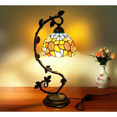 Belle lampe de chevet en mosaïque en verre coloré Tiffany