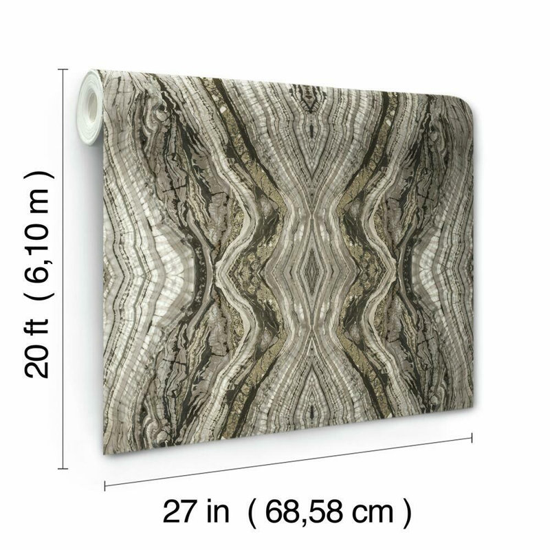 Marble Peel & Stick Wallpaper Roll, Dark Gray
